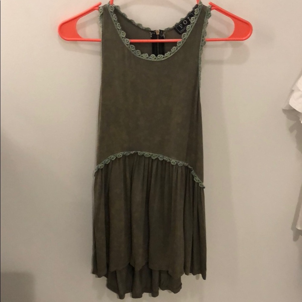 Green Racerback Hi-Lo Tank